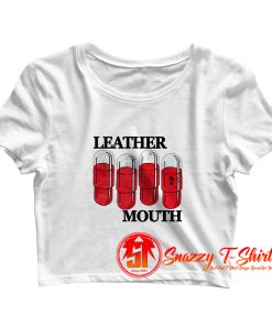 Leather Mouth Crop Top Shirt