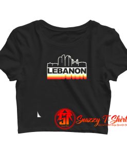 Lebanon Skyline Vintage Retro Crop Top Shirt