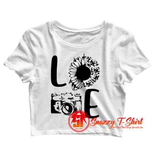 Love Camera Sunflower Crop Top Shirt