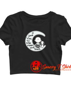 Love You To The Moon Snoopy Cartoon Crop Top Shirt