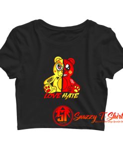 Love and Hate Bear Crop Top Shirt