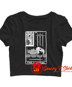 Lucky as Four of Swords Crop Top Shirt