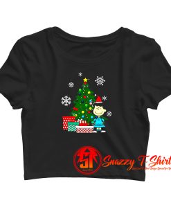 Lucy Van Pelt Around The Christmas Tree Crop Top Shirt