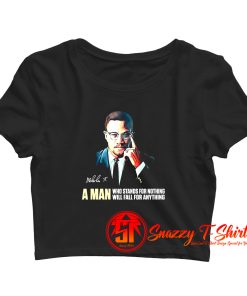 Malcolm X A Man Quote Crop Top Shirt