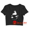 Many Eyed Cat In Coffee Cup Crop Top Shirt