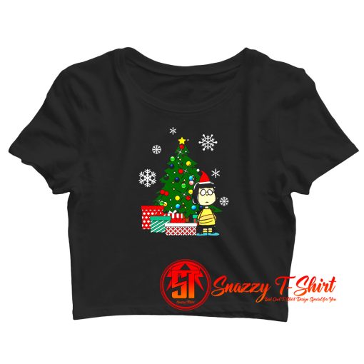Marcie Peanuts Around The Christmas Tree Crop Top Shirt