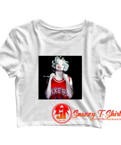 Marilyn Monroe Norma Jeane Wearing Philadelphia 76ers Sixers Jersey Crop Top Shirt