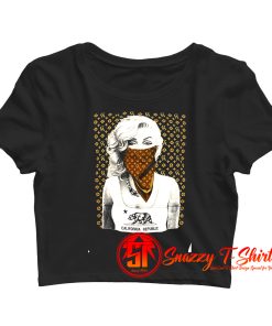 Marilyn Monroe with CA Bandana Brown Crop Top Shirt