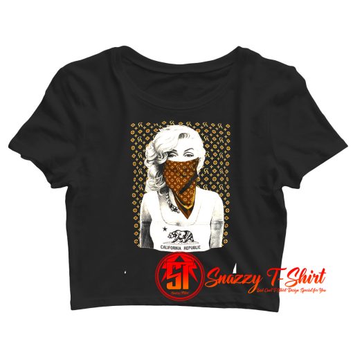 Marilyn Monroe with CA Bandana Brown Crop Top Shirt