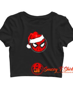 Marvel Christmas Spider Man Santa Hat Crop Top Shirt