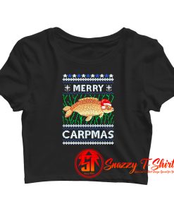 Merry Carpmas Carp Fish Christmas Ugly Crop Top Shirt