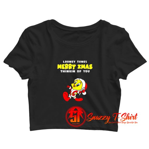 Merry Christmas With Funny Looney Tunes Crop Top Shirt