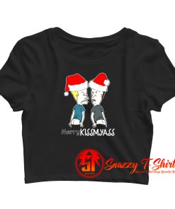 Merry Kissmyass Kiss My Ass Beavis And Butt Head Christmas Crop Top Shirt