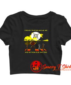 Metallica Snoopy And Charlie Brown Forever Trusting Crop Top Shirt