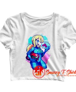 Metroid Samus Aran Cute Hot Sexy Girl Female Arcade Retro Crop Top Shirt