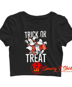Mickey And Minnie Trick or Treat Halloween Crop Top Shirt