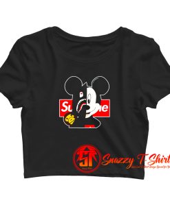 Mickey Mouse Disney Cartoon Camuflage Crop Top Shirt