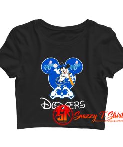 Mickey Mouse Loves Los Angeles Dodgers Crop Top Shirt