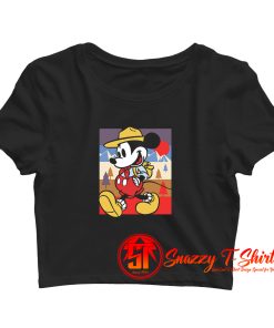 Mickey Mouse Park Ranger Tie Dye Disney Collection Crop Top Shirt