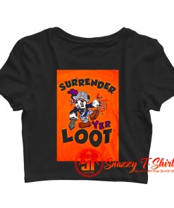 Mickey Mouse Surrender Yer Loot Halloween Crop Top Shirt