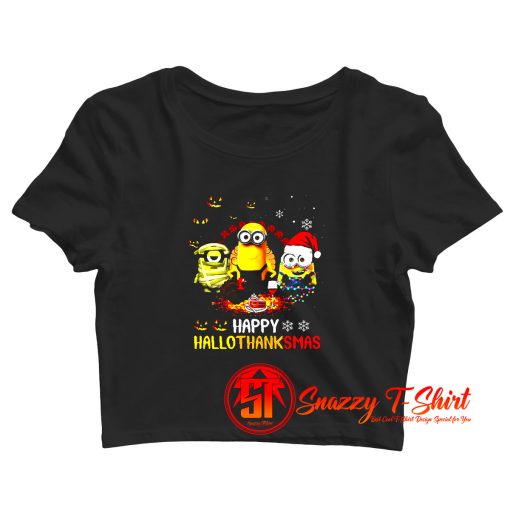 Minions Halloween Christmas Crop Top Shirt