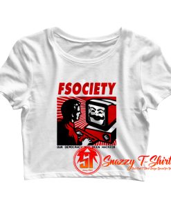 Mr Robot Fsociety Nerd Hacker Anonymous Evil Corp Disobey Geek Mask Crop Top Shirt