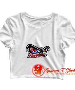 NO FEAR Red White n Blue Eyes Crop Top Shirt