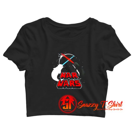 Nar Wars Parody Funny Narwhals Lover Crop Top Shirt
