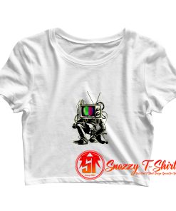 Neon Retro Tv Color Test Man Crop Top Shirt