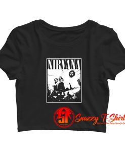 Nirvana Kurt Cobain Dave Grohl Group Photo Crop Top Shirt