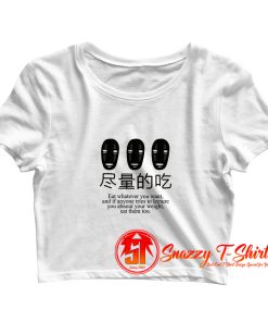 No Face Eat Whatever Crop Top Shirt
