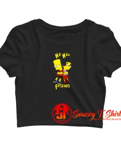 No New Friends Bart Simpson Crop Top Shirt