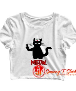 Nurse Meow Middle Finger Crop Top Shirt