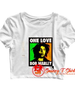 One Love Bob Marley Graphic Poster Crop Top Shirt