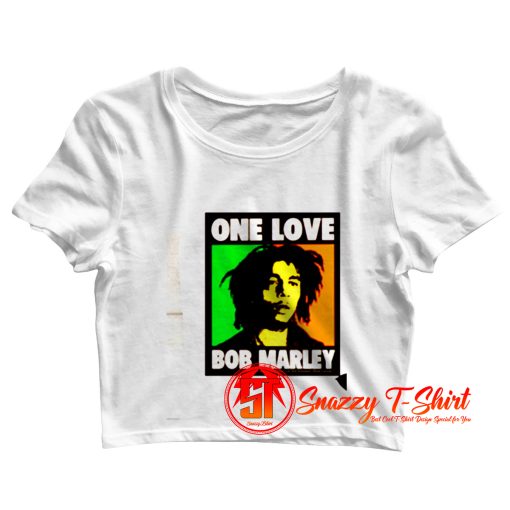 One Love Bob Marley Graphic Poster Crop Top Shirt