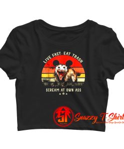 Opossum Live Fast Eat Trash Scream Crop Top Shirt