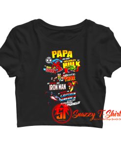 Papa Hulk Spiderman Thor Iron Man Captain America Crop Top Shirt