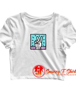 Peace Illustration Crop Top Shirt