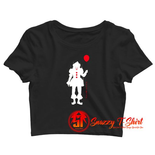 Pennywise With Balloon Halloween Crop Top Shirt