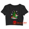 Peppermint Patty Around The Christmas Tree Peanuts Crop Top Shirt