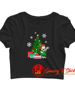Peppermint Patty Around The Christmas Tree Peanuts Crop Top Shirt