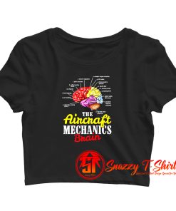 Pilot Airplane Mechanic Brain Crop Top Shirt