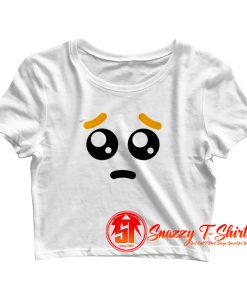 Pleading Face Emoji Crop Top Shirt