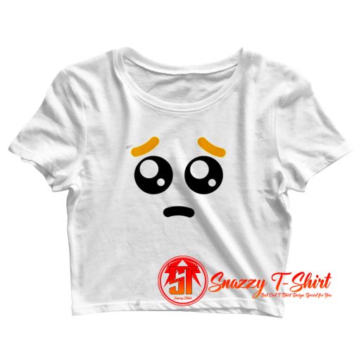 Pleading Face Emoji Crop Top Shirt