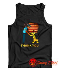 Pluto Cartoon Dog Thank You USA Police Tank Top