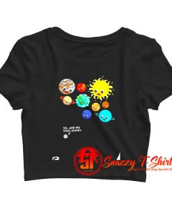 Pluto Planet Solar System Dwarf Planets Space Astronaut Crop Top Shirt
