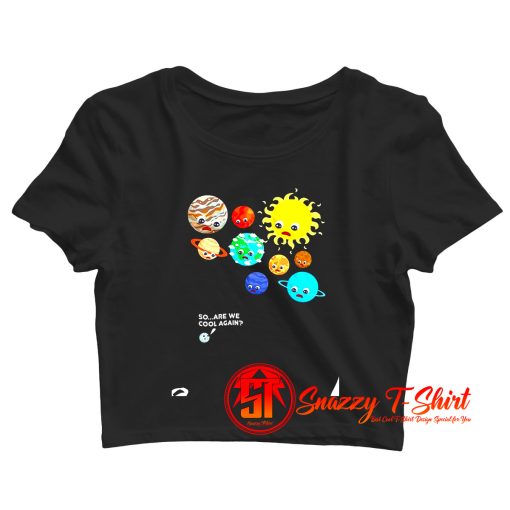 Pluto Planet Solar System Dwarf Planets Space Astronaut Crop Top Shirt