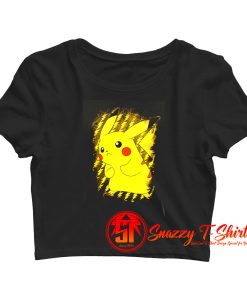 Pokemon Pikachu Brushy Graphic Crop Top Shirt