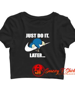 Pokemon Snorlax Just Do it Later Crop Top Shirt