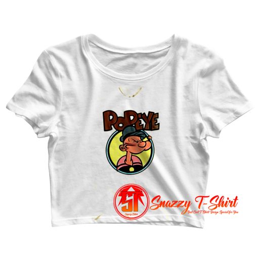 Popeye The Sailorman Halftone Comic Crop Top Shirt